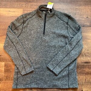 NWT Mountain Warehouse Men's Gray Fleece Lined Quarter-Zip Sweater